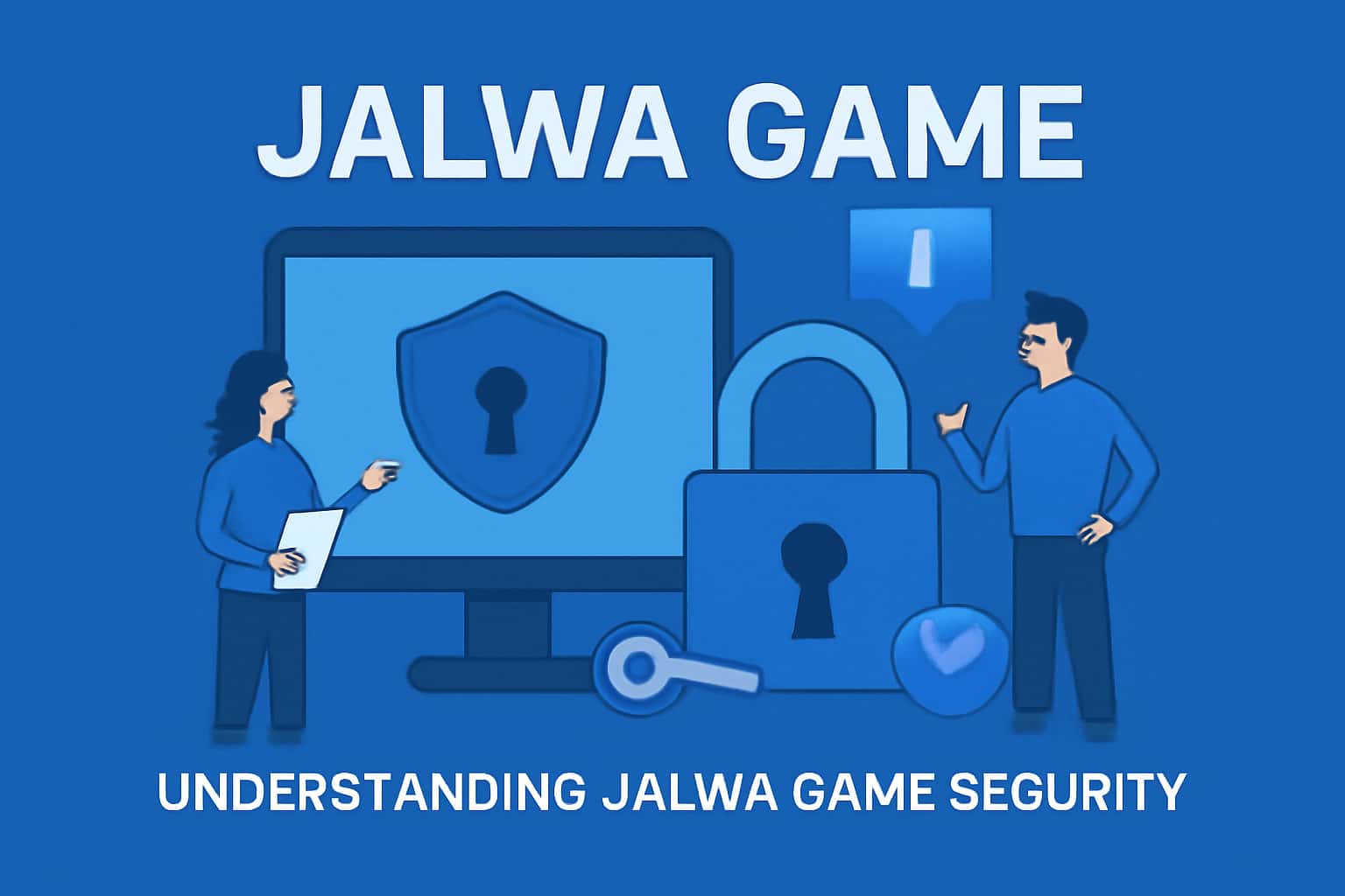 An informative depiction of Jalwa Game security features including visual elements representing safety and protection.